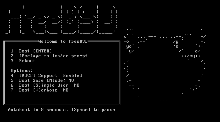 FreeBSD 引导加载器菜单