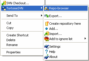 未版本控制文件夹的 TortoiseSVN 菜单